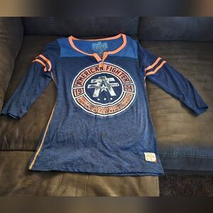 American Fighter Navy and Orange Logo Tee